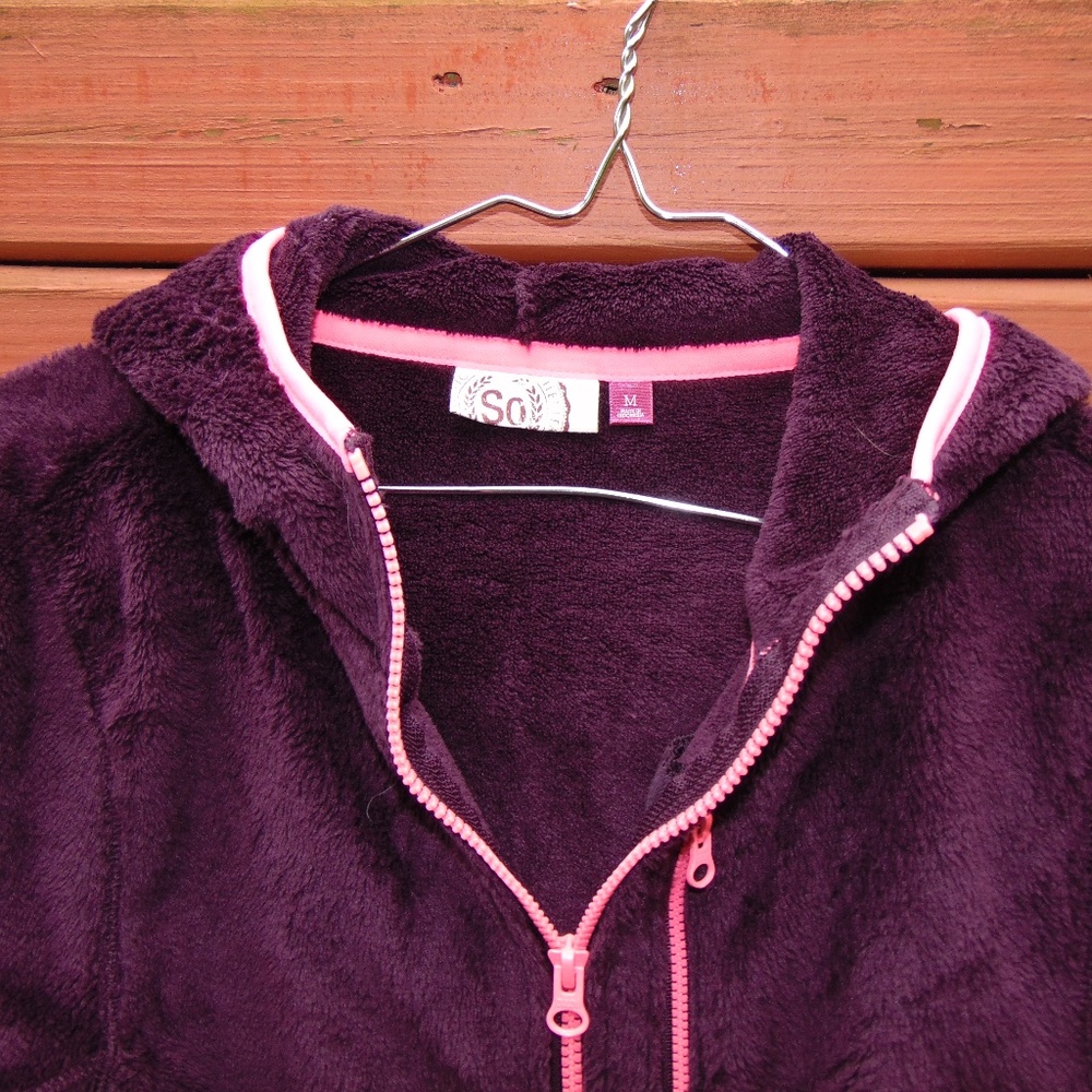 SO Women's Juniors Dark Purple & Pink Fleece